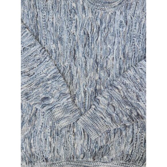 Idea Uomo Sweater Men's XXL Gray 3D Textured Crew Neck Cosby Style VTG 90s *Hole - Picture 3 of 7